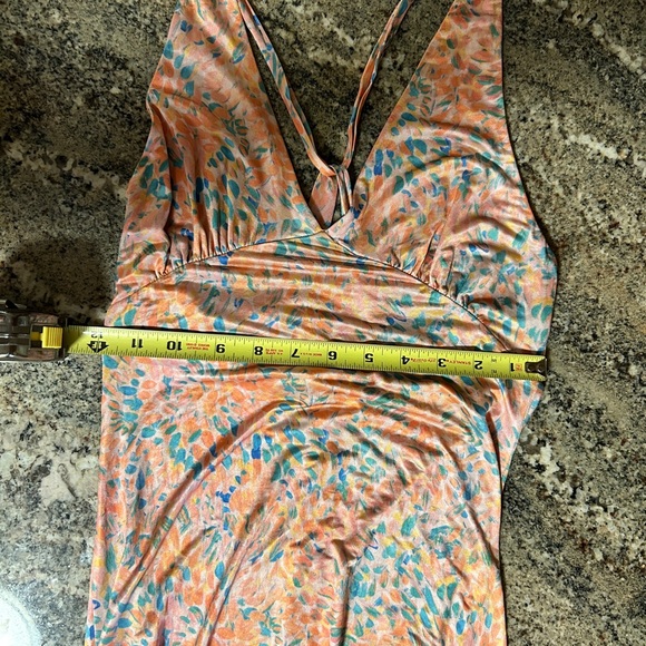 Free People Nowhere To Be Silky Midi Slip Dress Orange small extra small xs/s - Picture 11 of 11